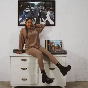 Earth Tone Two Piece Lounge Set - 2090328